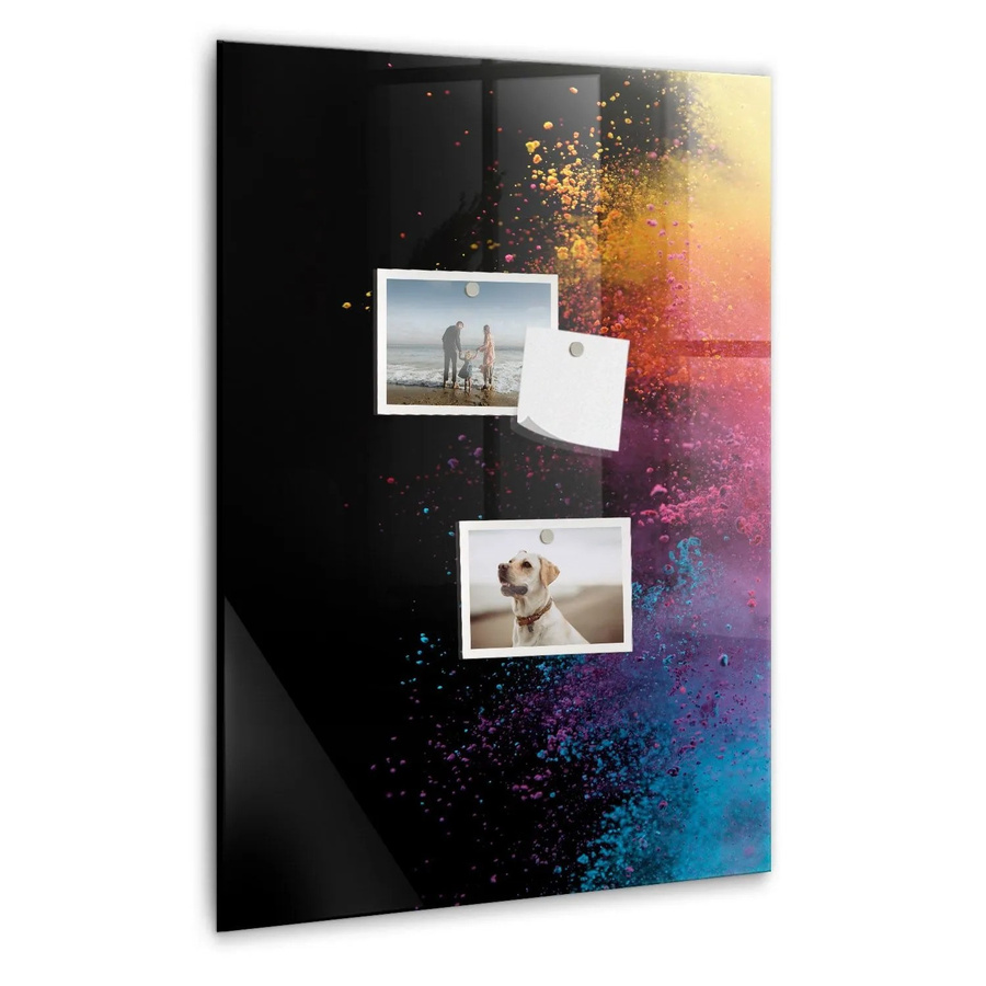 Tulup Magnettafel aus Glas in Farbpulver-Optik, Mehrfarbig, B/H: 40 x 60 cm - Bild 2