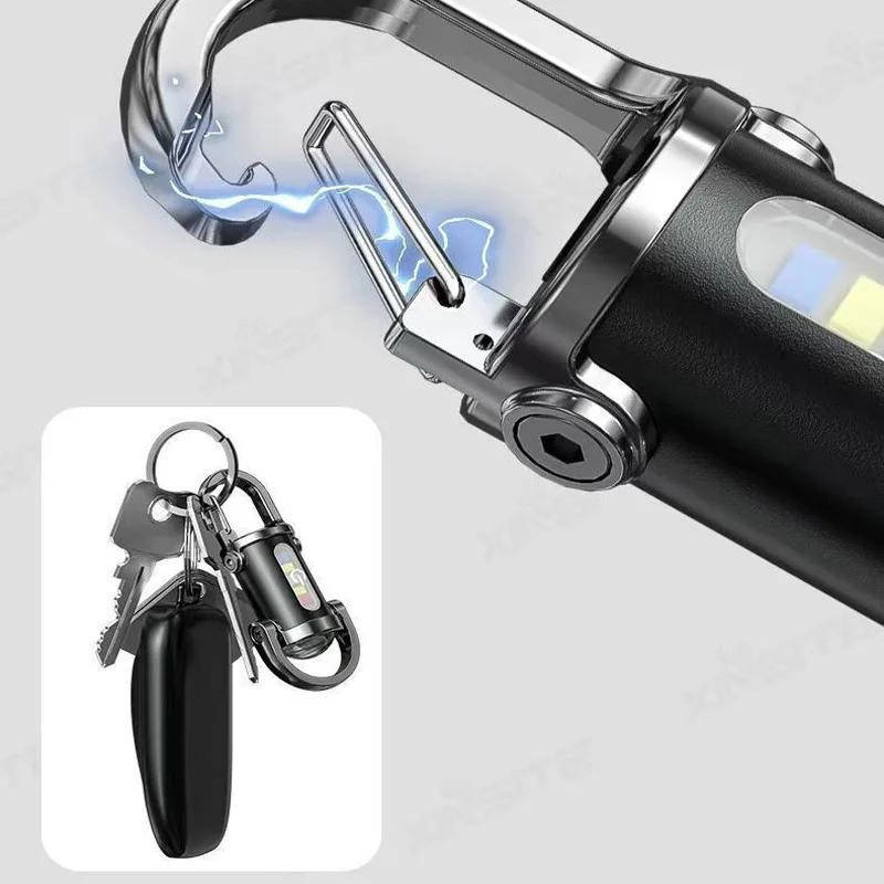 YJMP Super Lighting Wiederaufladbare COB Schlüsselanhänger-Taschenlampe mit 800LM, Mini LED Arbeitslicht in Blau - Bild 4
