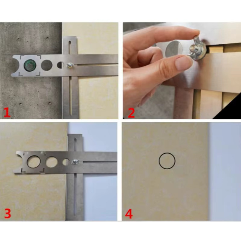 Einstellbarer Fliesen Locator und Wand Markierungslinie in Silber für Keramik Loch Cutter und Fliesen Bohrer sowie Marmor Opener Bau Werkzeug - Bild 5