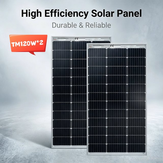 JINGYANGPV 2 Stück Bifaziale Monokristalline Solarmodule 120W 12V Hocheffiziente Doppelseitige Solarmodule IP67 Wasserdicht für Wohnmobil Camper Van Boot und Yacht - Bild 1