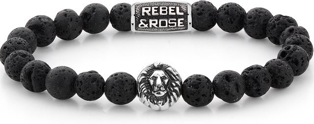 Rebel & Rose Armband, Edelstahl, Schwarz, Herren - Bild 1