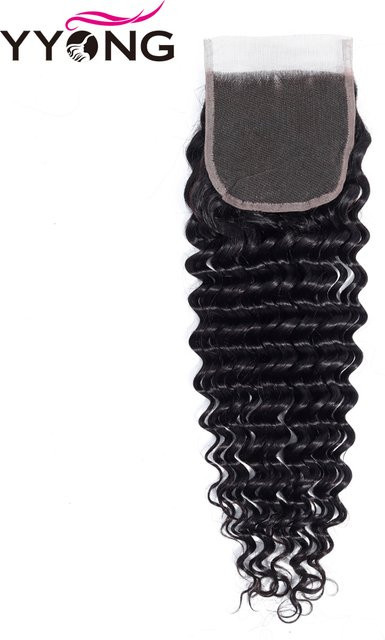 Yyong Brasilia Deep Wave Spitze, 4x4 Schweizer Spitze, Remy Menschenhaar - Bild 1