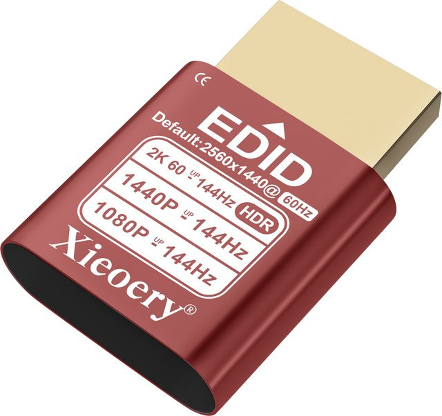 Xieoery 2K Headless HDMI-Dummy-Stecker mit HDR und 2560x1440 EDID-Emulator, virtueller Display-Adapter für 60–144 Hz bei Headless-PCs und Remote Desktop - Bild 1