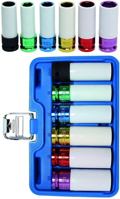 BGS Kraft-Schoneinsatz-Satz mit 12,5 mm Antrieb Innenvierkant, 6-teilig, multicolor - Bild 2