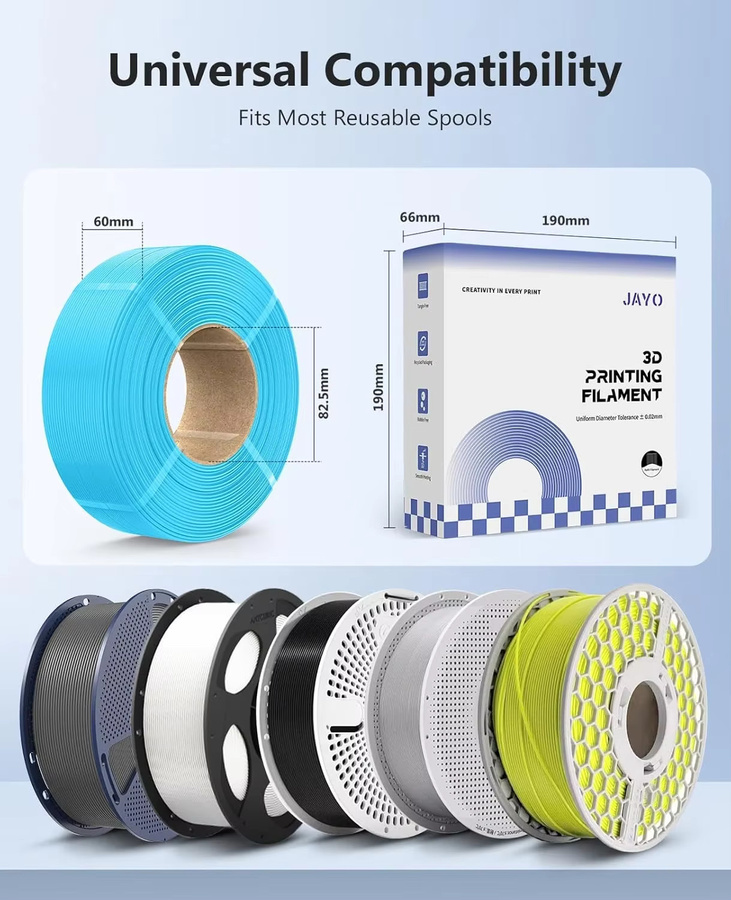 JAYO PLA Filament 1,75 mm für FDM 3D-Drucker, 5,5 kg Nachfüllpack - Bild 7