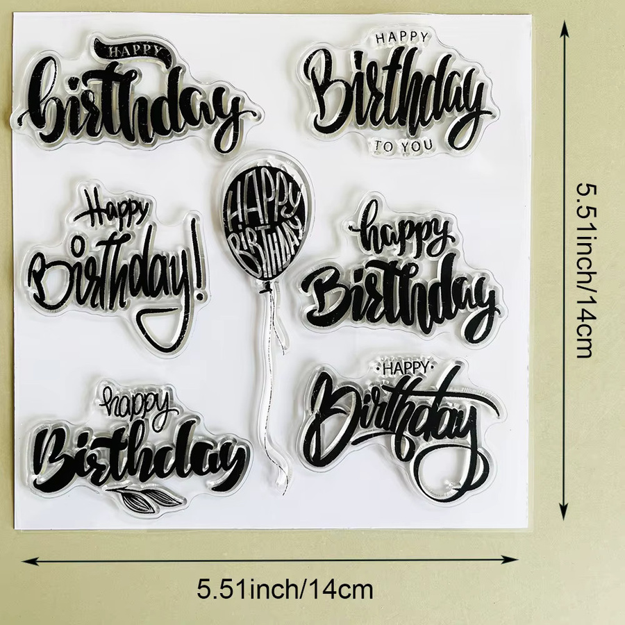 Dekorativer Geburtstags-Stempel für DIY-Scrapbooking und Kartenherstellung in Schwarz - Bild 2