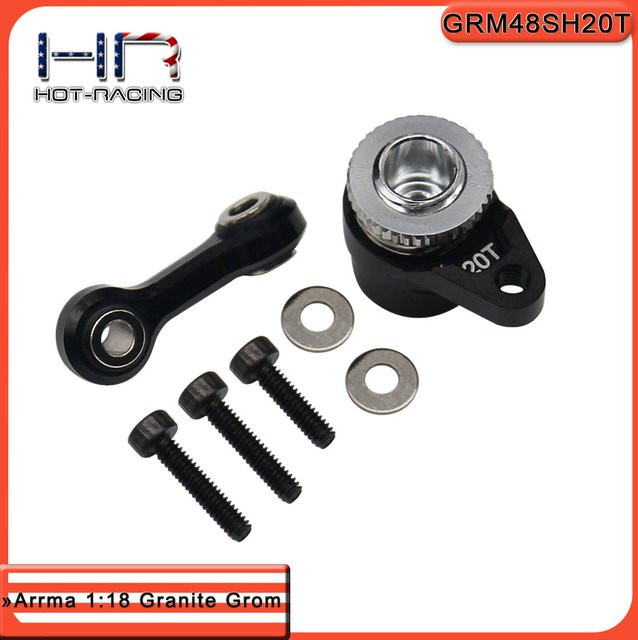 Hot Racing Aluminium-Servohorn, Metall, Schwarz - Bild 1