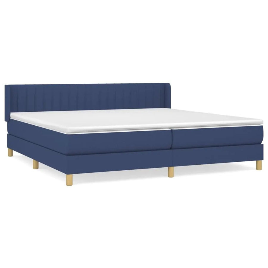 vidaXL Boxspringbett Hybrid mit Matratze und Kopfteil in Blau, B/T/H: 200 x 200 x 78 cm - Bild 2