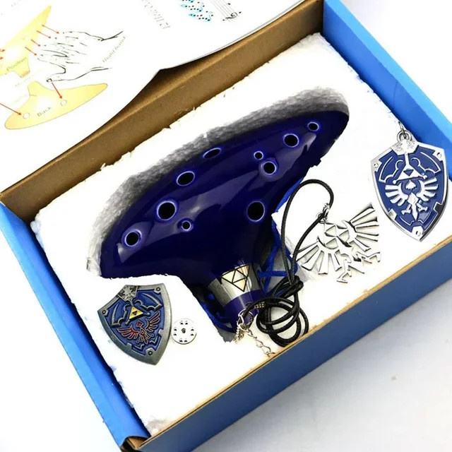 Bandai Ocarina Ceramic Legend Of 12 Tones Alto C Keramik-Ocarina Musikinstrument mit Liederbuch, Halsschnur und Halskordel - Bild 1