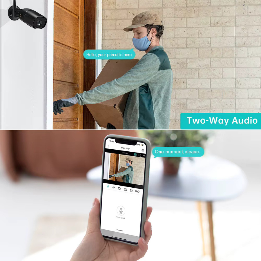 BESDER 5MP HD Outdoor IP Kamera WiFi Wireless Home Security Überwachung Wasserdicht in Schwarz - Bild 3