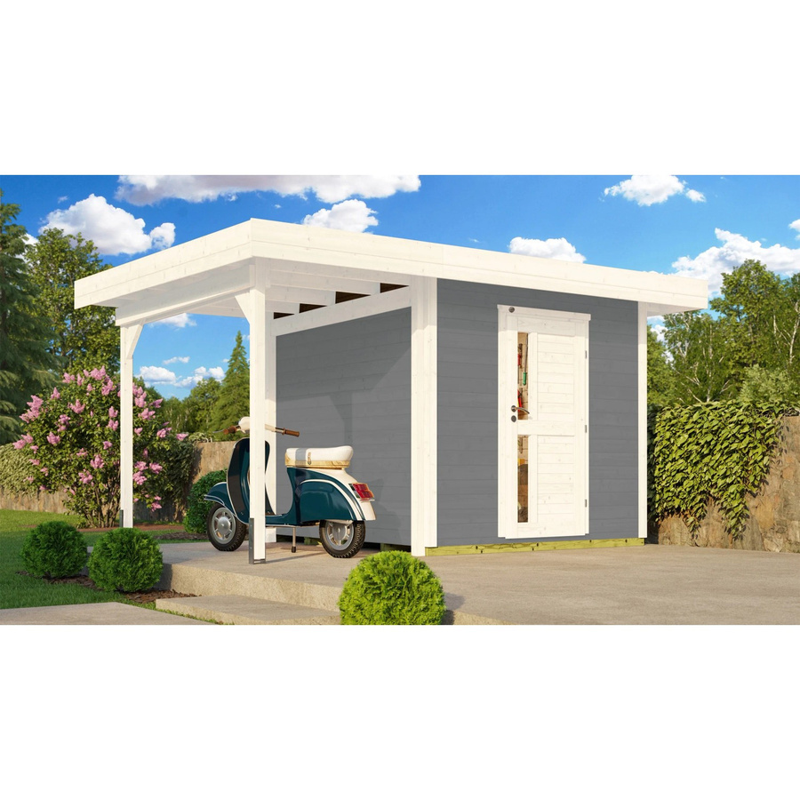WEKA Designhaus 172 Gartenhaus aus Holz mit Flachdach in Grau, B/H/T: 430 x 226 x 375 cm - Bild 2