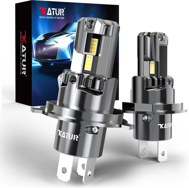 Katur Auto-LED-Lampen H4 für Fern- und Abblendlicht mit Lüfter, 55W, passend für Kia Rio 2000-2017 und Sportage 2006-2010 - Bild 1