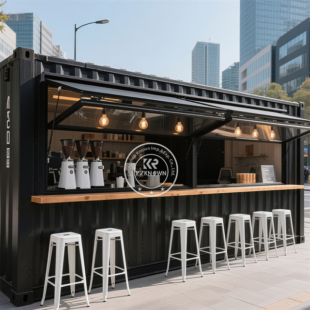 ZZREALLY Modular Container House Design Kiosk in Schwarz als fertiges Luxus Restaurant oder Coffee Shop mit Küche - Bild 1
