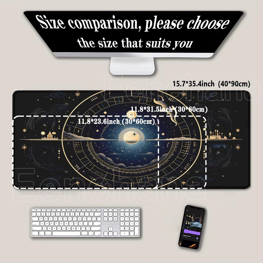 Eenehana XXL Mauspad Nachtansicht Moon Star Schreibtischunterlage für PC und Gamer - Bild 2
