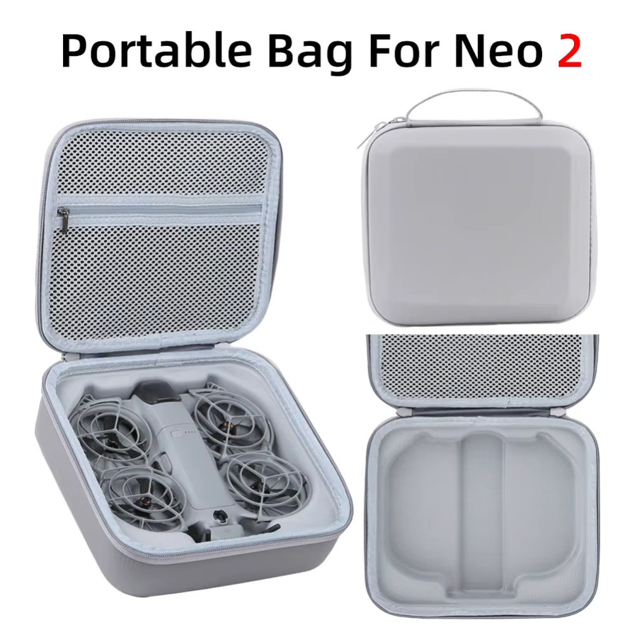 Tragbare DJI NEO2 Hartschalen-Tasche aus PU-Leder in Schwarz als Outdoor-Umhängetasche und Zubehörbox - Bild 4