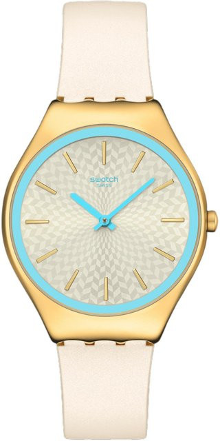 Swatch Armbanduhr, Quarz, Kunststoff, Gelb, Weiß, Unisex - Bild 1