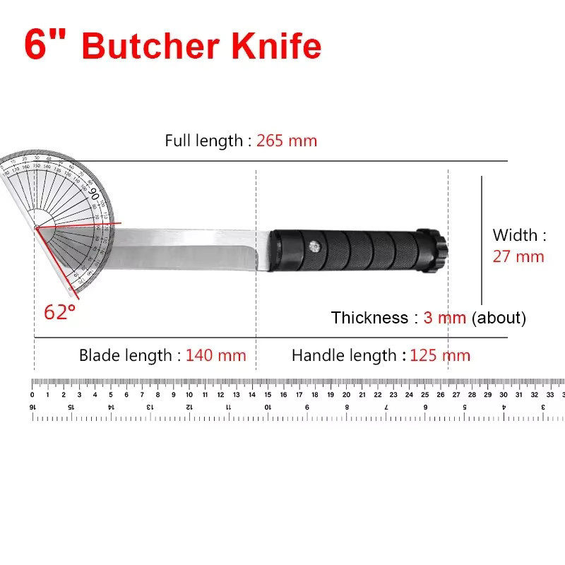 GuanQi Ausbeinmesser aus Edelstahl mit ABS-Griff, 6 Zoll, Silber - Bild 5