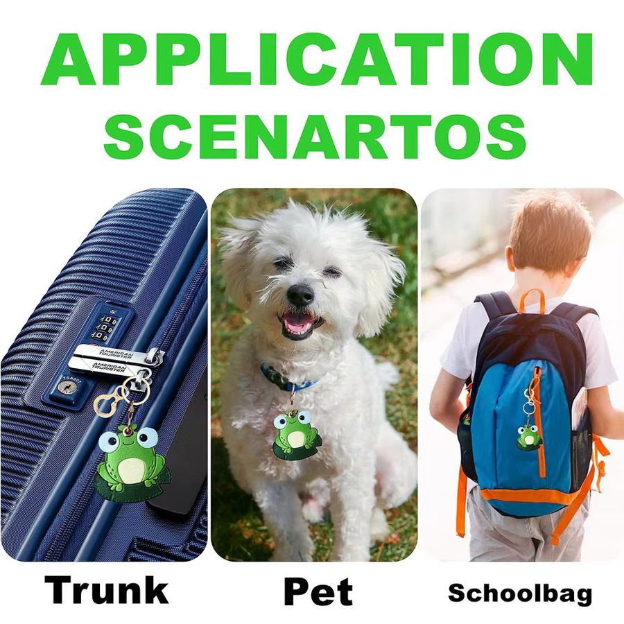 Apple AirTag Schlüsselanhänger aus PU-Leder im Cartoon-Design, Anti-Verlust Schutzhülle für AirTags, Multicolor - Bild 4
