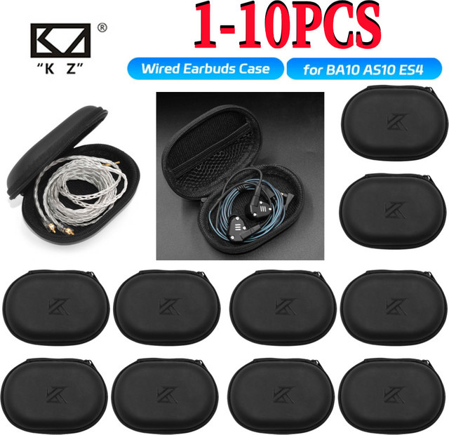 KZ Kopfhörer Tasche EVA mit Reißverschluss in Schwarz für Xiaomi und KZ BA10 AS10 ES4 CAA - Bild 1