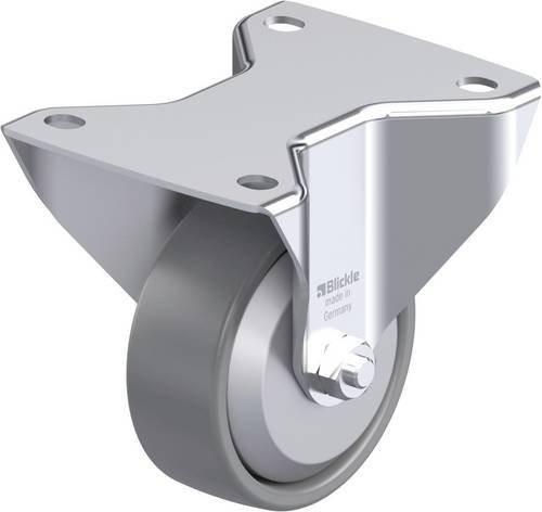 Blickle Stahlblech-Bockrolle BK-PO 100KA-3-ELS-FA in Grau mit 100 mm Rad-Durchmesser und 280 kg Tragfähigkeit - Bild 1