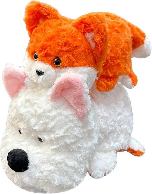 Yiran Furniture Fuchs Freunde Puppe Plüschtier, Wende Fuchs Welpe Hai, 18cm, grau - Bild 1