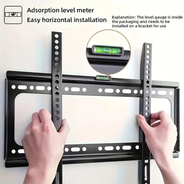 BEISHI Universelle TV-Wandhalterung für 26-63 Zoll LCD-LED-Monitore, verstellbare flache Wandhalterung in Schwarz - Bild 1