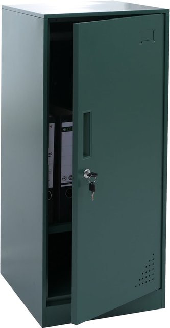 MCW Spind MCW-P63 Schließfach aus Stahl mit Kleiderstange und Regalböden, Grün, H: 90 cm, B: 45 cm, T: 38 cm - Bild 1