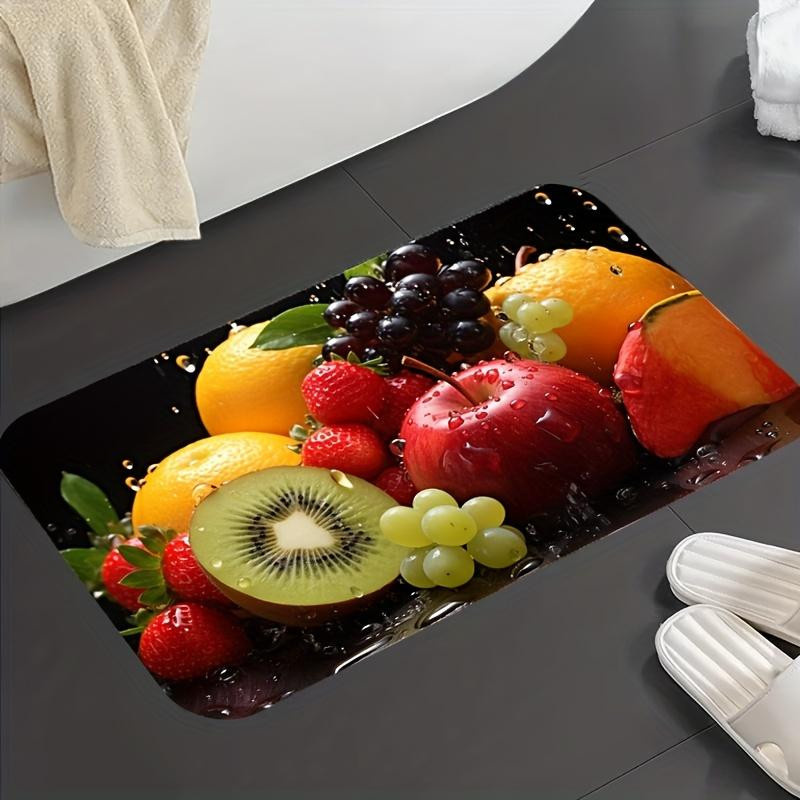 Luxus-Flanell-Küchenmatte mit Obst-Design, rutschfest und wasserdicht, B/B: 40 x 120 cm - Bild 3