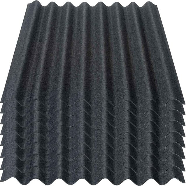 Onduline Easyline Bitumen-Dachplatte, 8er Pack, intensiv schwarz, Profil 95/38, B: 76 cm, T: 100 cm, H: 0,26 cm - Bild 1