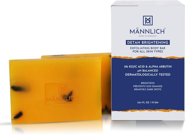 IFusion Peelingseife für Herren, mit Kojisäure, Alpha-Arbutin, Glykolsäure, Niacinamid & Aktivkohle - Bild 1
