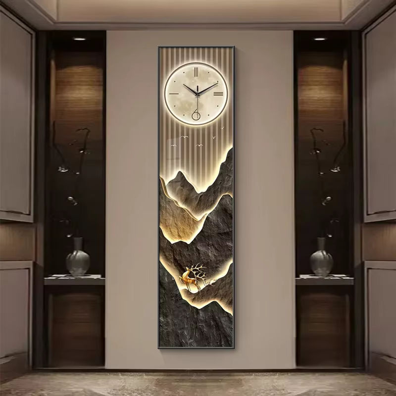 DUTRIEUX Wanduhr aus Holz in Schwarz mit LED-Beleuchtung, minimalistisches Nordic Design, analog und rund - Bild 3