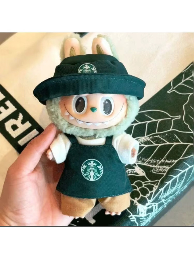 MEOD Labubu Puppe Kleidung Mode Kaffee Arbeitskleidung Set, Zubehör - Bild 5