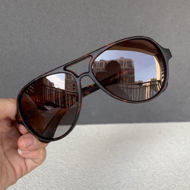 MOTORSON Pilot Sonnenbrille, Aviator, Vollrand, Unisex, Schwarz, Braun, Acetat, polarisiert - Bild 1