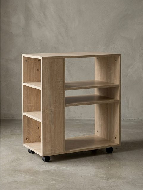 Moderner Regalwagen aus Holz von KADIMA DESIGN in Sonoma Brown, B/T/H: 60 x 35 x 75 cm - Bild 1