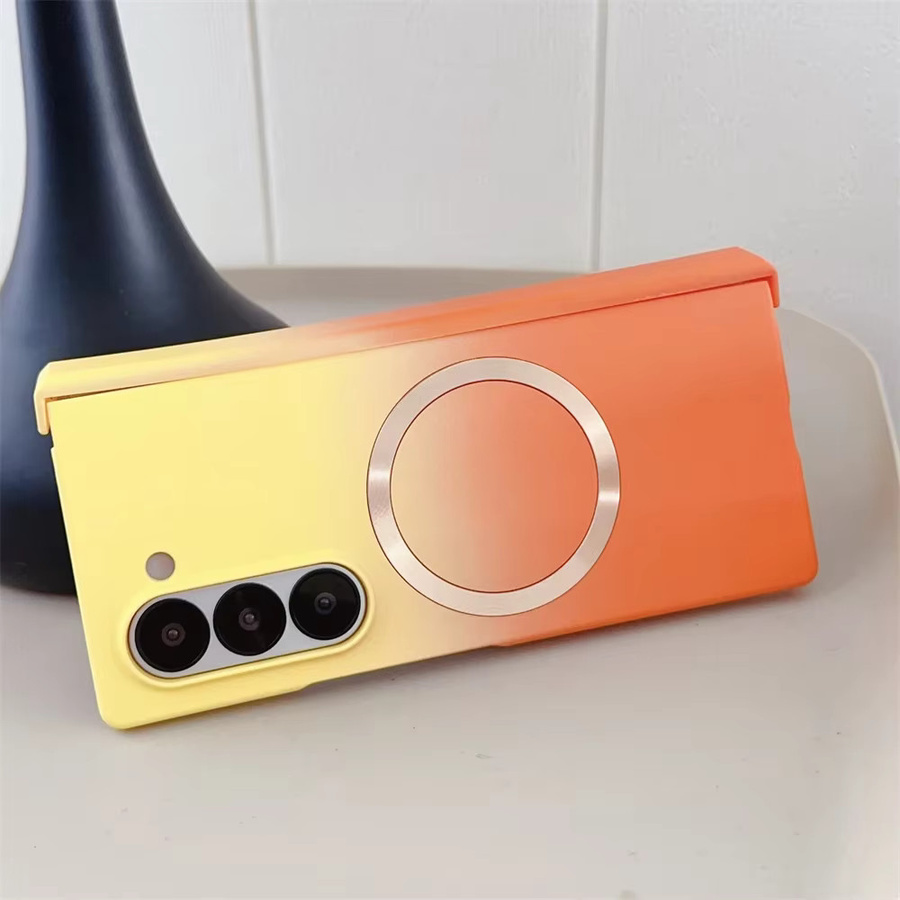 MagSafe kompatible magnetische Silikon-Schutzhülle mit Gradient-Effekt für Samsung Galaxy Z Fold 7 6 5 4 3 in Multicolour und Purple - Bild 2