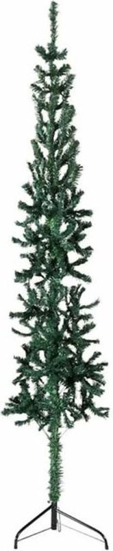 Vidaxl Künstlicher Halb-Weihnachtsbaum in Grün mit Metallständer, Höhe: 240 cm - Bild 1