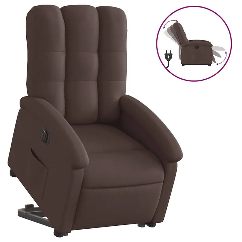 Vidaxl Elektrischer Massagesessel als Aufstehhilfe und Relaxsessel in Braun mit Stoffbezug - Bild 5