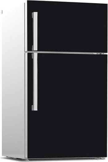 Selbstklebende Kühlschrankaufkleber Sticker House in Weiß oder Schwarz, Vinyl Küchenmöbel Dekor Wrap für Gefrierschrank und Kühlschrank, B/H: 77 x 200 cm (2 Stück) - Bild 1