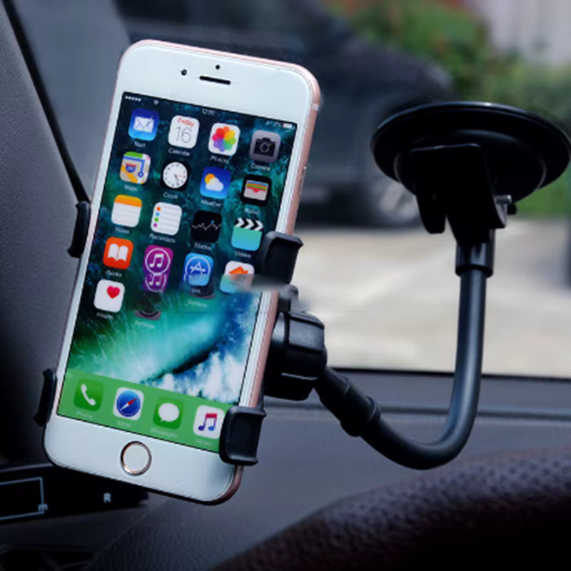 DIXSG Universal Autotelefonhalter in Schwarz für Armaturenbrett oder Windschutzscheibe mit 360-Grad-Flexibilität - Bild 2
