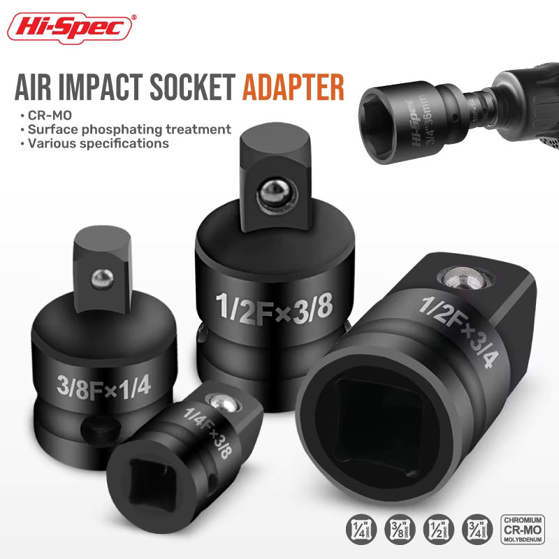 Hi-Spec Impact Drive Socket Converter Adapter Bit Holder in Schwarz zur Größenumwandlung von 1/2 auf 3/8 Zoll - Bild 2