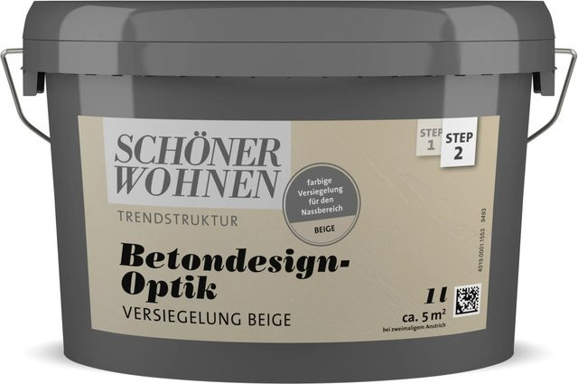 Schöner Wohnen Betondesign-Optik Versiegelung aus Kunstharz in Beige, wasserfest - Bild 1