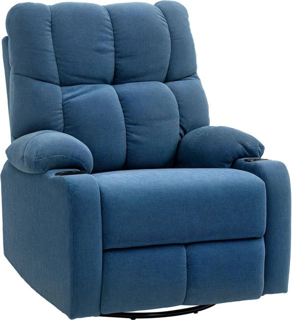 HOMCOM Relaxsessel mit Liegefunktion in Blau aus Polyester und Stahl, B/T/H: 96 x 88 x 108 cm - Bild 1