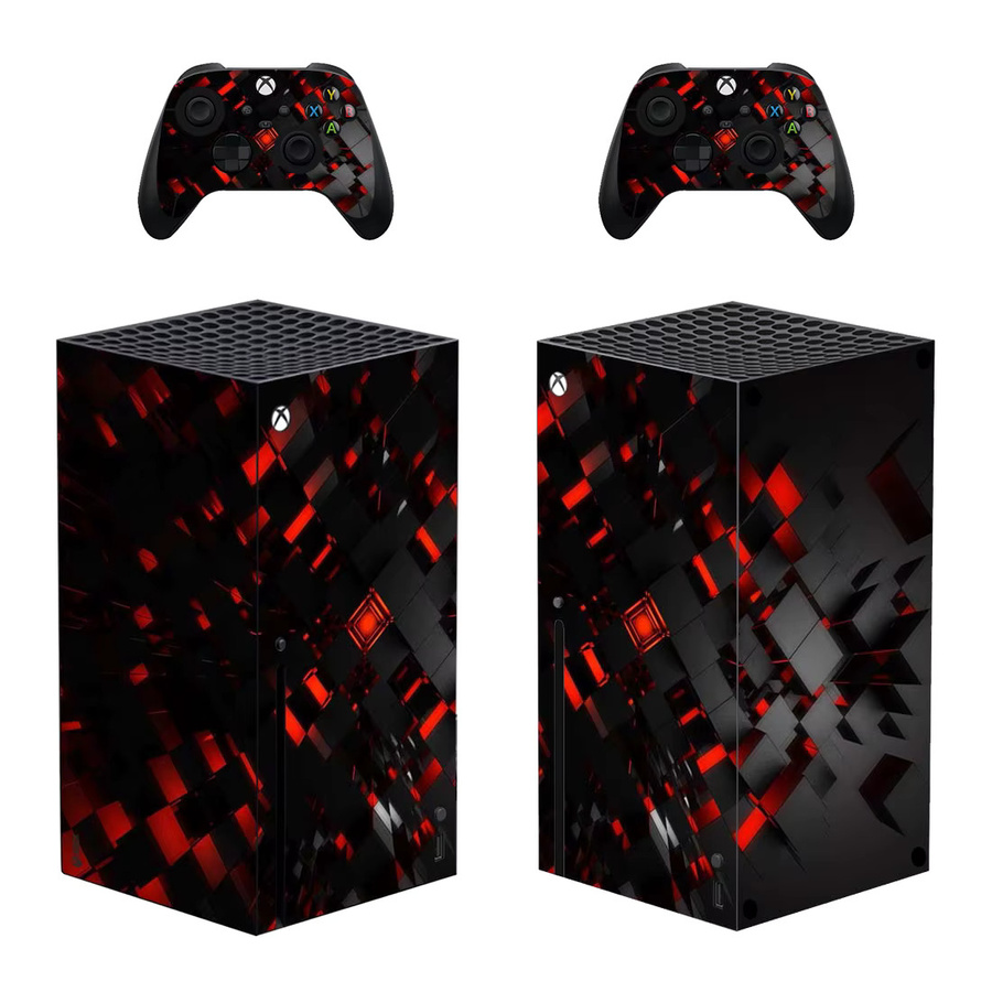 QUIZIAN Xbox Series X Skin Roter Totenkopf Design Vinyl Aufkleber in Rot - Bild 1