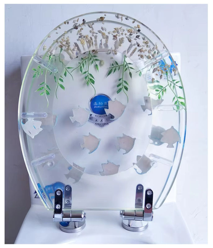 JIABINFU Toilettensitzbezug aus dickem Harz in Transparent, passend für V-Form oder O-Form WC-Sitze - Bild 5