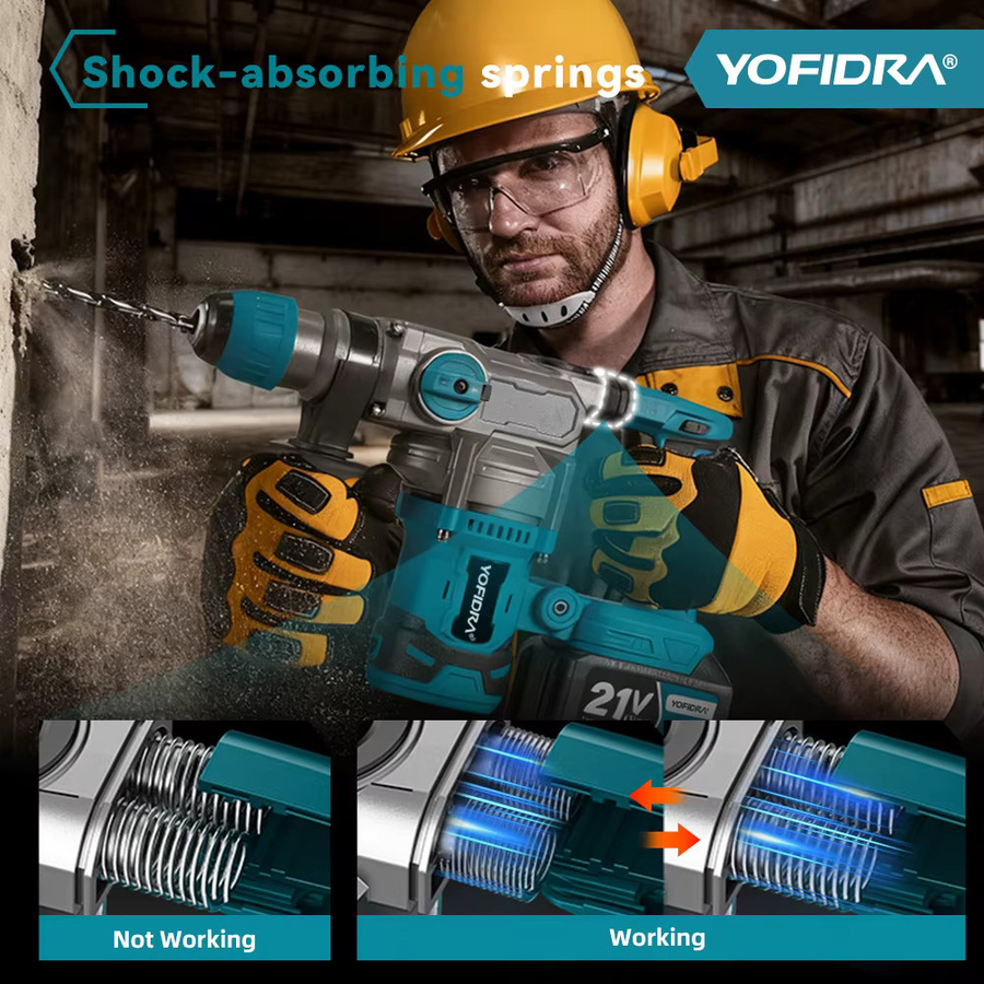 YOFIDRA Bürstenlose elektrische Schlagbohrmaschine mit 8000 IPM für Makita LXT Akkus, Multi-Schraubendreher und Bohrer - Bild 3