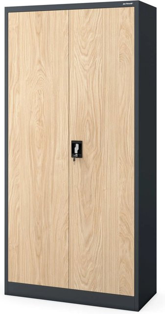 Jan Nowak Büroaktenschrank Eco Design in Anthrazit und Eiche Sonoma, H x B x T: 185 x 90 x 40 cm - Bild 1