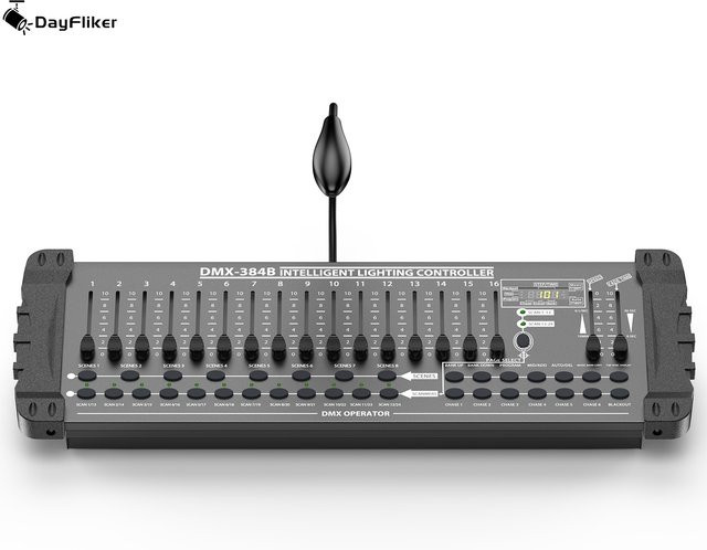 DayFlicker DMX- und MIDI-Operator Scene Controller in Schwarz mit 384 Kanälen für Live-Konzerte, KTV, DJs und Clubs - Bild 1