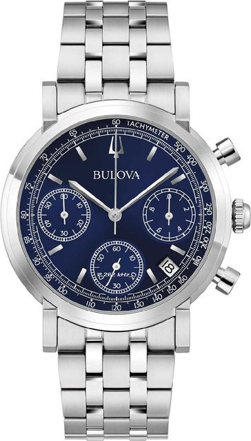 Bulova Chronograph Herrenuhr, Quarz, Edelstahl, Blau, 39 mm - Bild 1