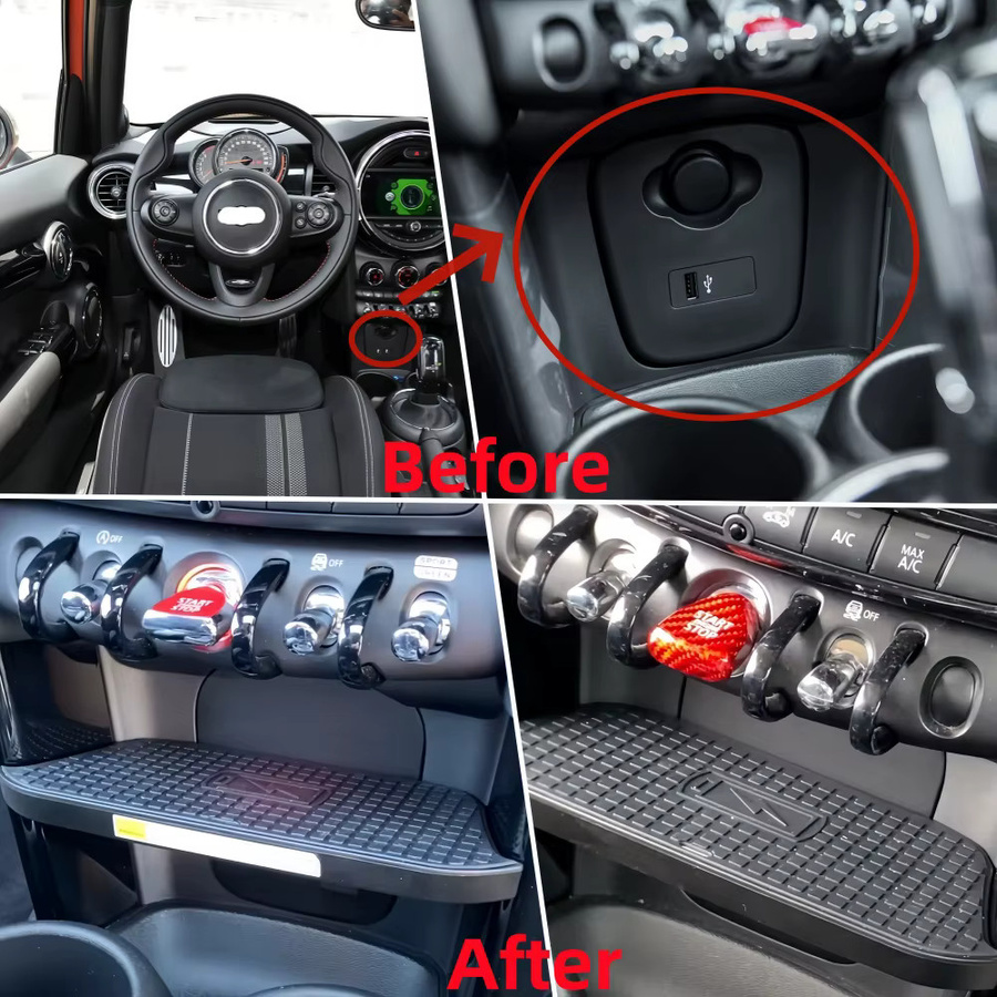 MOCENDO Schnelles kabelloses Ladegerät für das Dashboard von BMW Mini Cooper S Hatch F55 F56 2017-2019 in Schwarz - Bild 2