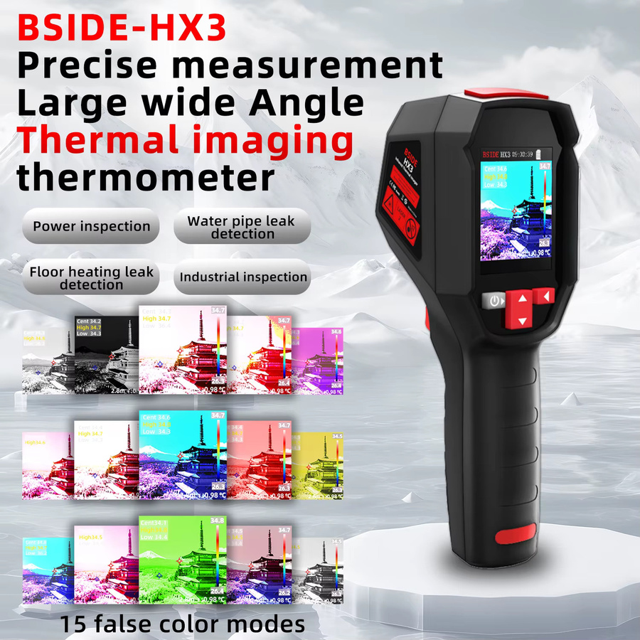 BSIDE Hand-Wärmebildkamera in Schwarz mit 240 x 240 Auflösung, 15 Farbpaletten und PC-Analysesoftware für Stromkreistests (Temperaturbereich -20 bis 550 °C) - Bild 2
